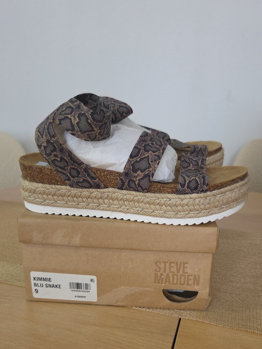Steve Madden Kimmie Platform Sandal in Brown Snake Print